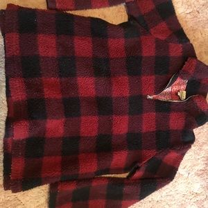 Buffalo plaid 3/4 zip fleece